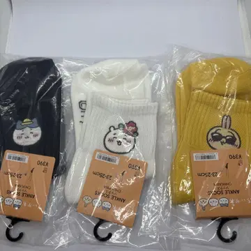 [ 새상품 ] GU 치이카와 (먼작귀) 양말 3족 세트 23-25cm