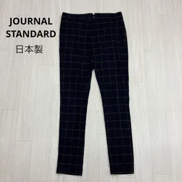 JOURNAL STANDARD 체크 무늬 울 테이퍼드 팬츠 38