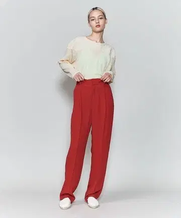 6 ROKU GEORGETTE TUCK 팬츠 조젯 턱 팬츠