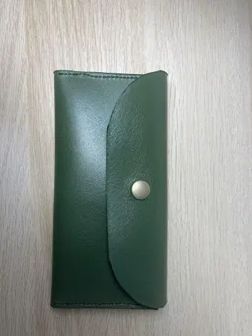 그린 가죽 3단 폴더형 지갑