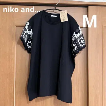 완판 컬러 니코앤드 nikoand - 크로셰 슬리브 풀오버 블랙 M