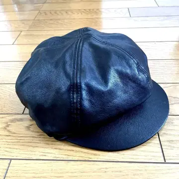 [택 포함 새상품] Jouetie 인조 가죽 헌팅 캡 57.5cm 블랙