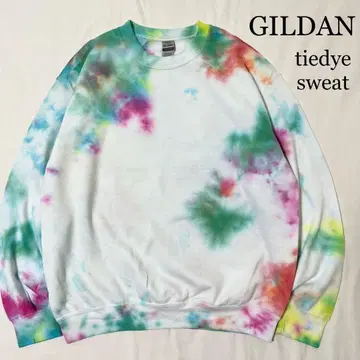 GILDAN 타이 다이 맨투맨 올 패턴 맨투맨 컬러풀 화이트 M