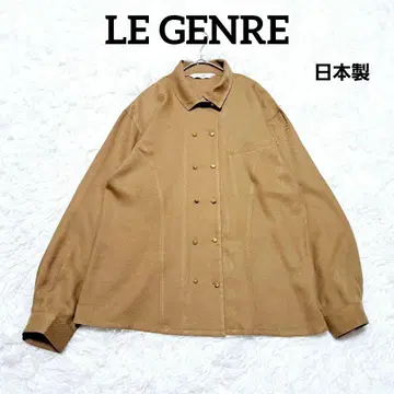 [ LE GENRE ] 일본제 골드 버튼 더블 디자인 셔츠 블라우스 카멜