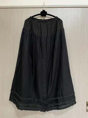 핑크하우스 블랙 롱 스커트 프릴 페치 스커트 컨디션 최상
