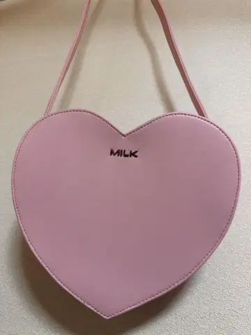 MILK 하트 숄더백 핑크
