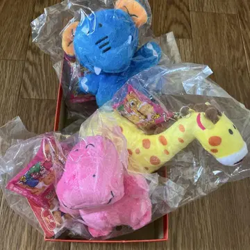 타베코 동물 봉제 인형 키링 (코끼리, 기린, 하마)