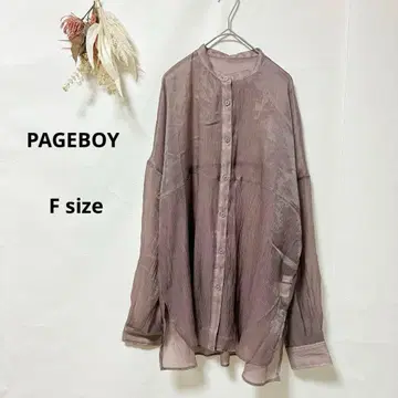 페이지 보이 PAGEBOY 시어 셔츠 F 긴팔 노카라 브라운