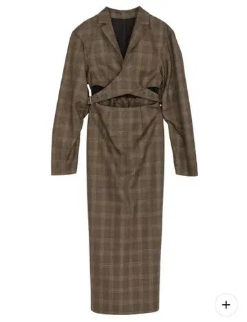 AMERI VINTAGE WAIST CROSS CHECK DRESS