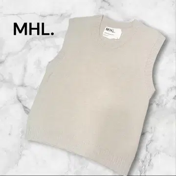 MHL. 마가렛호웰 그레이 니트 베스트 울 코튼