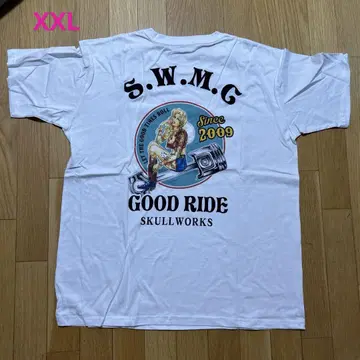 새상품 스컬 웍스 XXL 화이트 반팔 티셔츠