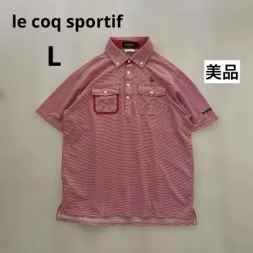 [ 새상품급 ] 르꼬끄 피케 셔츠 남성용 레드 보더 골프 반팔