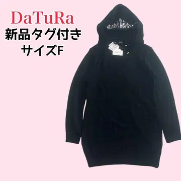DaTuRa 택 포함 새상품 후드 비쥬 니트 미니 원피스 블랙 F