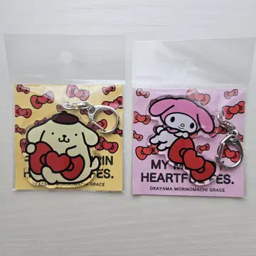 산리오 하트풀 페스티벌 아크릴 키링 폼폼푸딩 마이멜로디