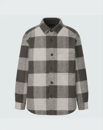 UNIQLO MEN 오버 셔츠 자켓 블록 체크 XL