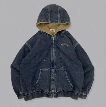 CENTIMETER 후드 부착 데님 자켓