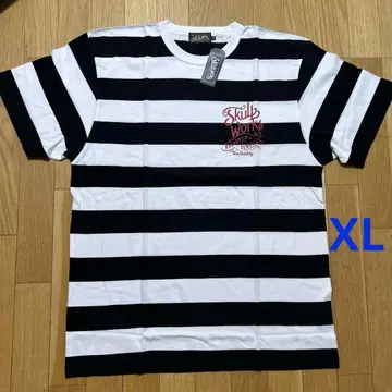 새상품 스컬 웍스 XL 보더 반팔 티셔츠