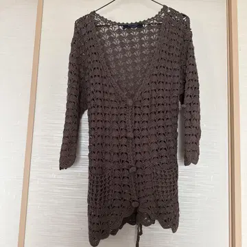 프리 피플 브라운 레이스 가디건