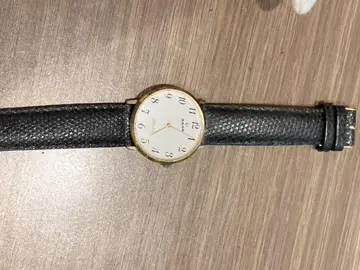RADO 수동 와인딩 시계 화이트 다이얼 블랙 가죽