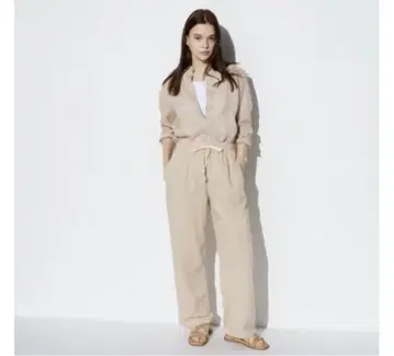 UNIQLO 린넨 블렌드 이지 팬츠 XS 내추럴 완판템