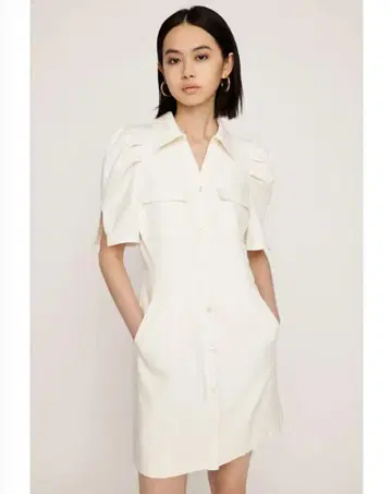 SLY SKIPPER PUFF SH 원피스 아이보리 미니 원피스