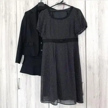 포멀 슈트 3세트 화이트 블랙, 작은 도트 무늬 M size