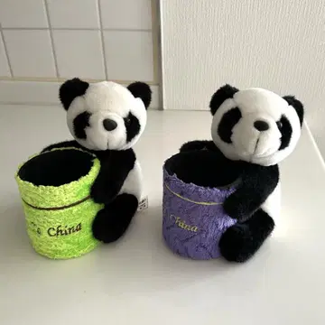 팬더 봉제 인형 펜꽂이 세트