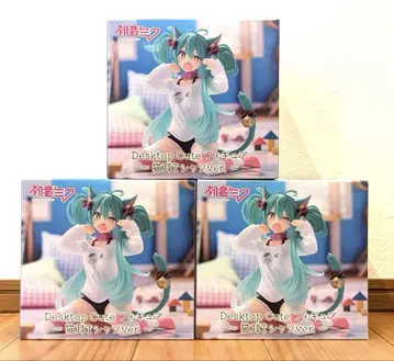 Desktop Cute 피규어 고양이 귀 T셔츠 하츠네 미쿠 3개 세트