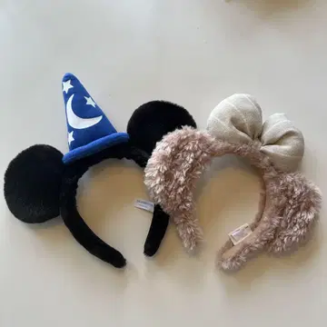 미키 마법사 모자와 리본 귀 머리띠 세트
