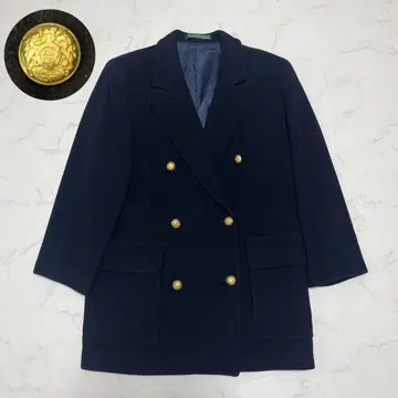 뉴요커 울 테일러드 자켓 골드 버튼 네이비 블레이저 XL