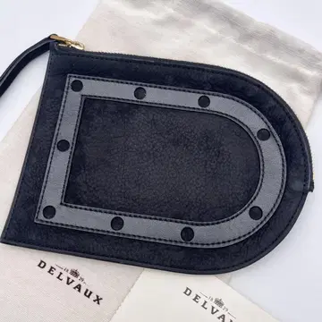 Delvaux 델보 멀티 케이스 호스슈 말발굽 가죽 블랙