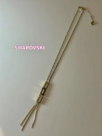 SWAROVSKI 스와로브스키 스퀘어 프린지 목걸이