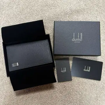 [미사용 새상품] dunhill 블랙 가죽 명함지갑 카드 케이스