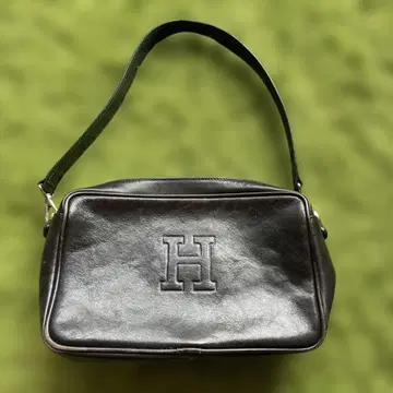 Hirofu 다크 브라운 가죽 핸드백