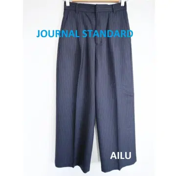 JOURNAL STANDARD 울 와이드 팬츠 S 네이비 58202