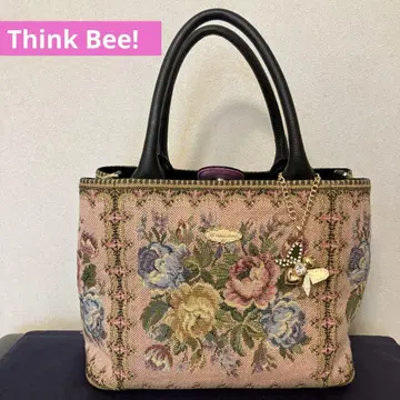 [ 새상품급 ] Think Bee! 싱크 비 핸드백 꽃무늬 벌 키링