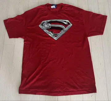 슈퍼맨 로고 T셔츠 L 사이즈 빨간색 레어