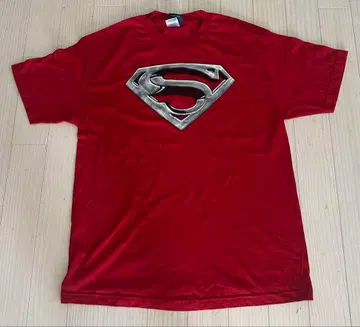 슈퍼맨 로고 T셔츠 L 사이즈 빨간색 레어
