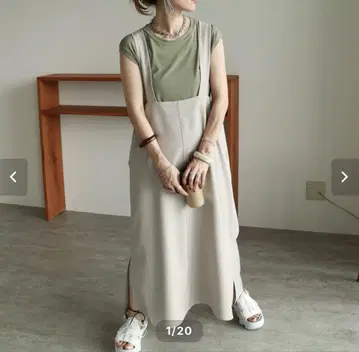 사이드 슬릿 오버롤 스커트 zena