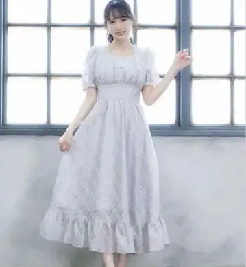 evelyn 시어 체크 코르셋 OP