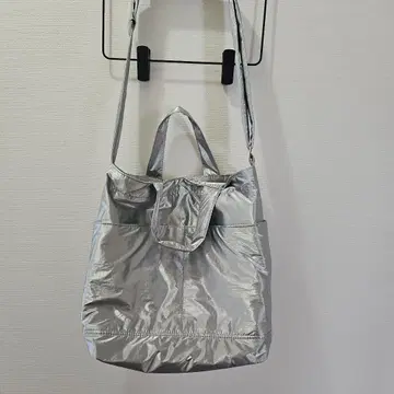 OPAQUE .CLIP 실버 나일론 숄더백