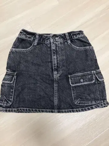 데님 미니 스커트 블랙