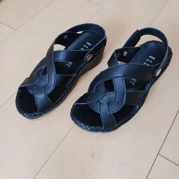 블랙 뜨개질 디자인 샌들