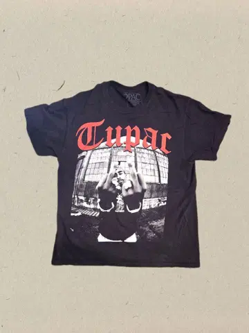 2pac 그래픽T셔츠 블랙