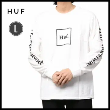 HUF 하프 롱T 남성용 상의 긴팔 L 사이즈 화이트 캐주얼