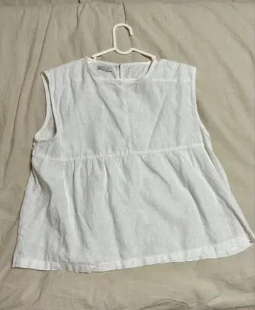 fog linen work 슬리브리스 셔츠 화이트