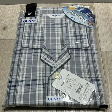 GUNZE 흡한속건 체크 무늬 파자마 신사 긴팔 긴바지 M