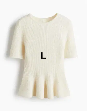 H&M 페플럼 니트 화이트 L