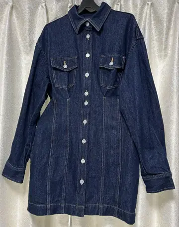 MOUSSY 다크 데님 셔츠 원피스