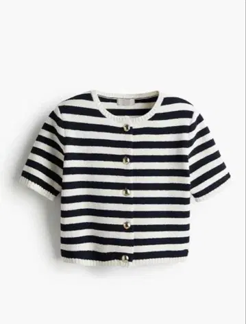 H&M 보더 썸머 니트 가디건 반팔